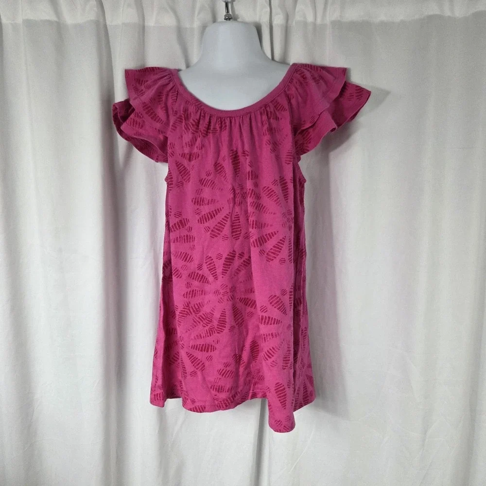 Old Navy Girls Size Medium Flutter Sleeve Top Pink